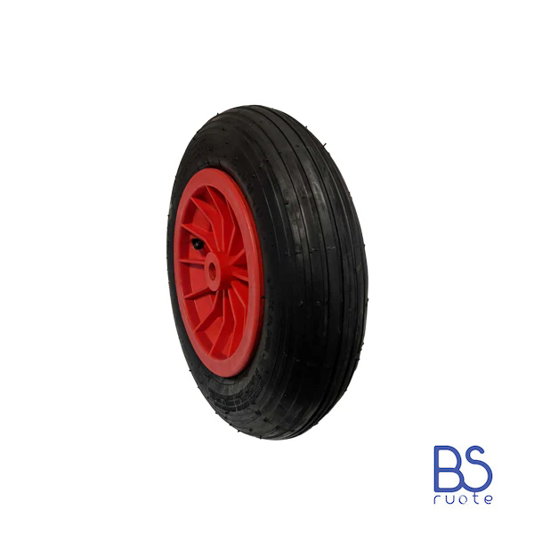 Ruota pneumatica PER CARRIOLE e Carrelli NAUTICI | Nucleo in plastica | Battistrada A | 14“x3.50-8 | 360 x 85 | Foro a boccola o gabbia a rullini di 20 mm - immagine 6