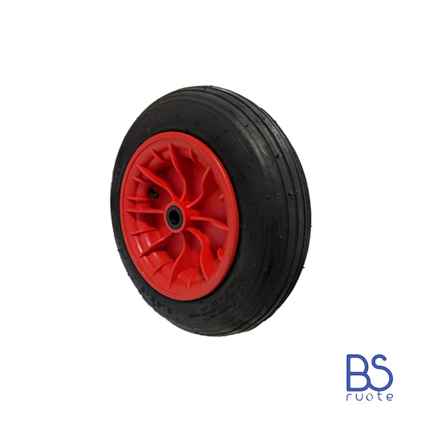 Ruota pneumatica PER CARRIOLE e Carrelli NAUTICI | Nucleo in plastica | Battistrada A | 14“x3.50-8 | 360 x 85 | Foro a boccola o gabbia a rullini di 20 mm - immagine 3