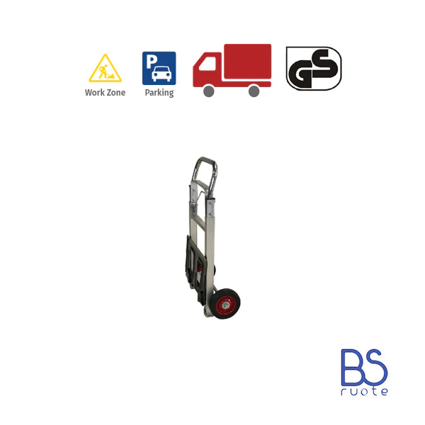Carrello a 2 ruote con telaio in ALLUMINIO | Carrello portapacchi | CARRELLO DA TRASPORTO | CARRELLO A MANO | Portata 100 Kg | 211 F - immagine 2