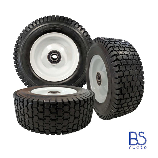 Ruota antiforatura per il garden in nucleo in LAMIERA | Battistrada GR | 13“x5.00-6 | 330 x 110 | Foro 25 mm | FFP1283-2B