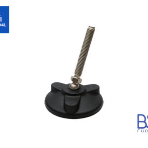 Modello PRSTAX da M16 a M24 - Base 100mm antiscivolo (Conf. da 4pz) - Piede snodato con perno a sfera in acciaio INOX - Gamm