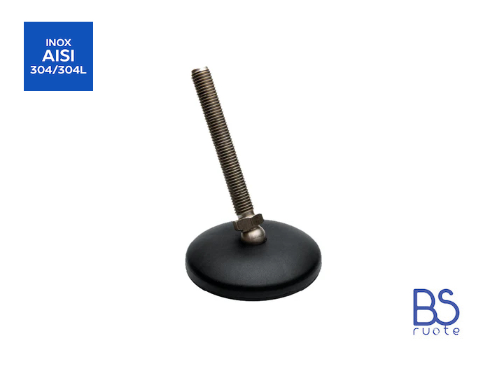 Modello PRSTX da M16 a M24 - Base 125mm antiscivolo (Conf. da 4pz) - Piede snodato con perno a sfera in acciaio INOX - Gamm
