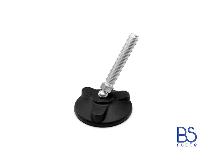 Modello PRSTA da M16 a M24 - Base 125mm antiscivolo (Conf. da 4pz) - Piede snodato con perno a sfera in acciaio - Gamm