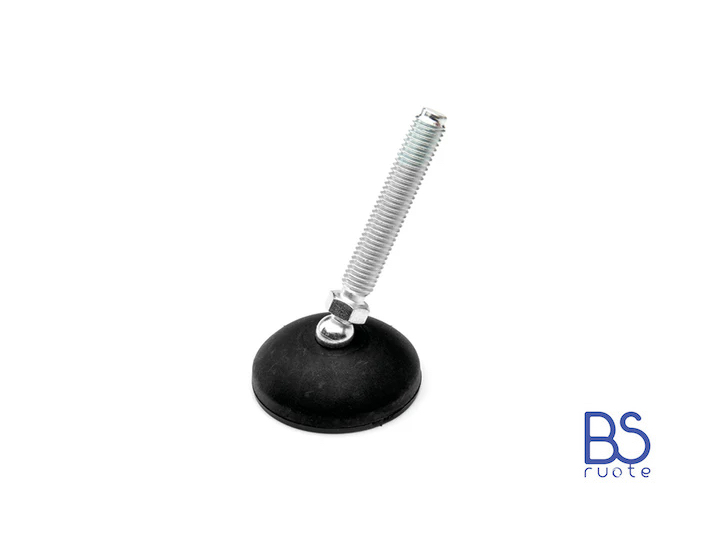 Modello PRST da M16 a M24 - Base 125mm antiscivolo (Conf. da 4pz) - Piede snodato con perno a sfera in acciaio - Gamm