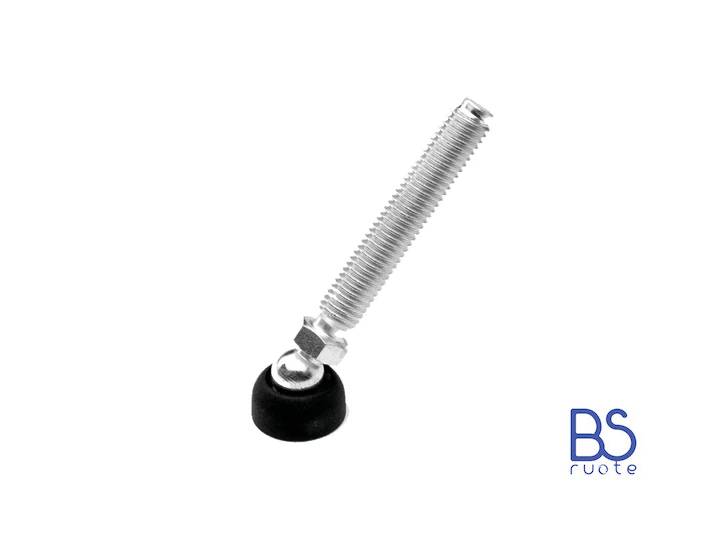 Modello PRST/25 da M8 a M16 - Base 25mm antiscivolo (Conf. da 4pz) - Piede snodato con perno a sfera in acciaio - Gamm