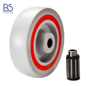 Ruote "SANDWICH" con nucleo e rivestimento in POLIAMMIDE e anello in POLIURETANO | Diametro da 100 a 125 mm | Gabbia a rullini
